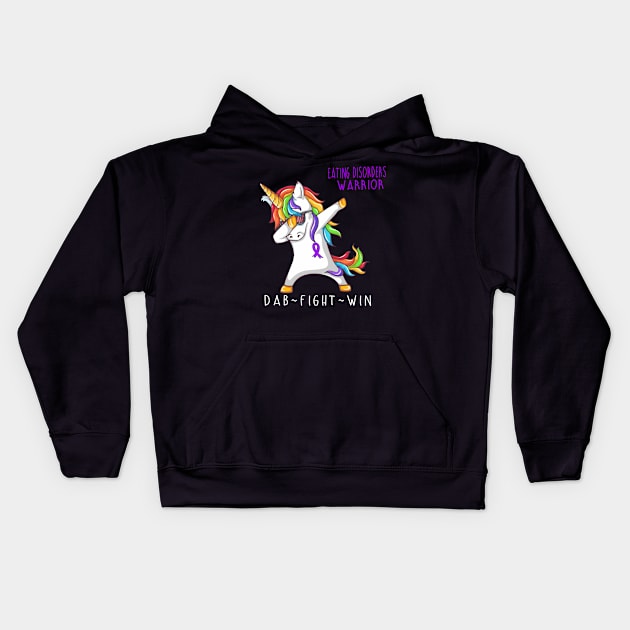 Eating disorders Warrior Dab Fight Win Kids Hoodie by ThePassion99